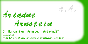 ariadne arnstein business card